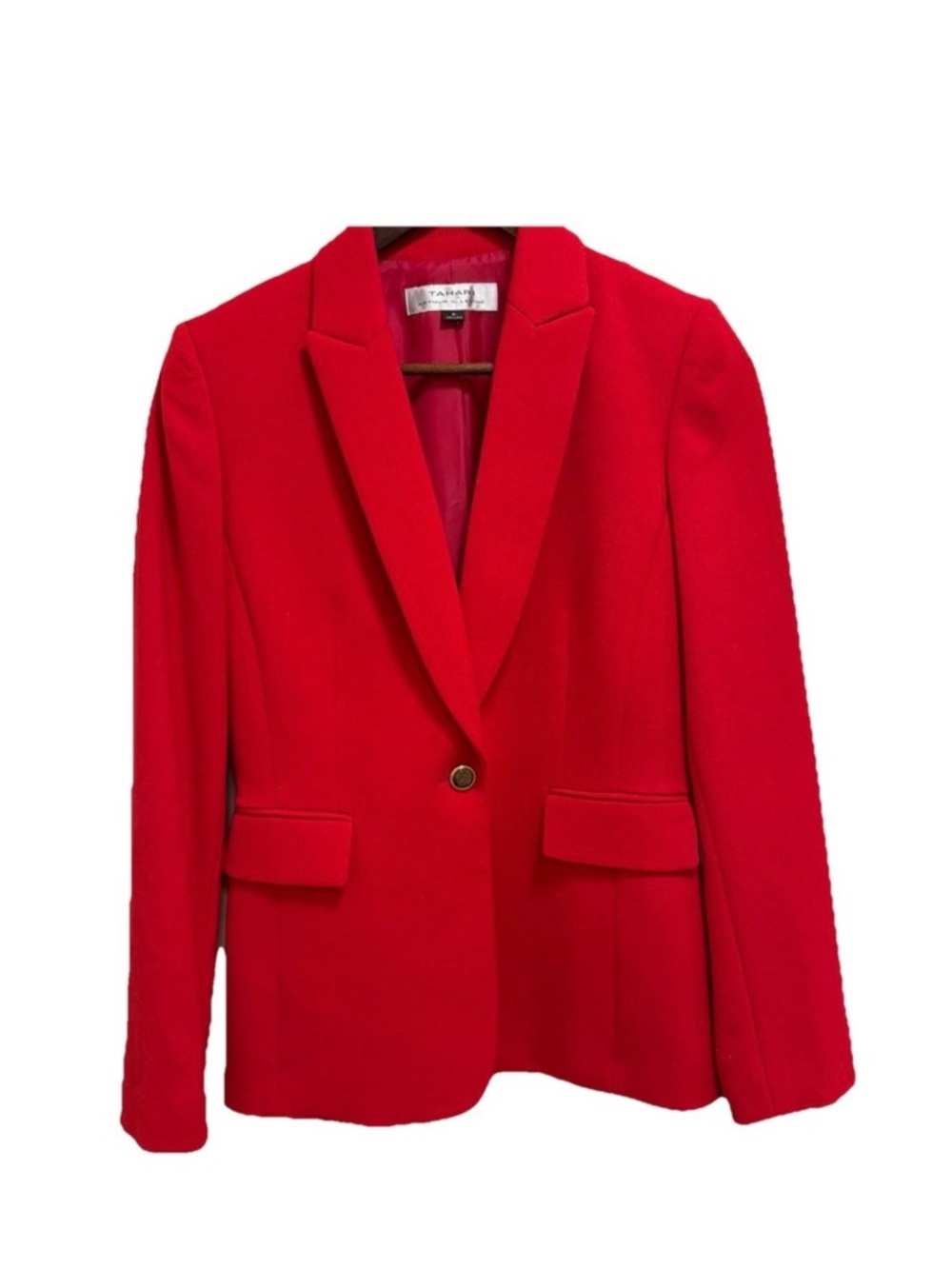 Tahari Vibrant Red Single-Button Blazer